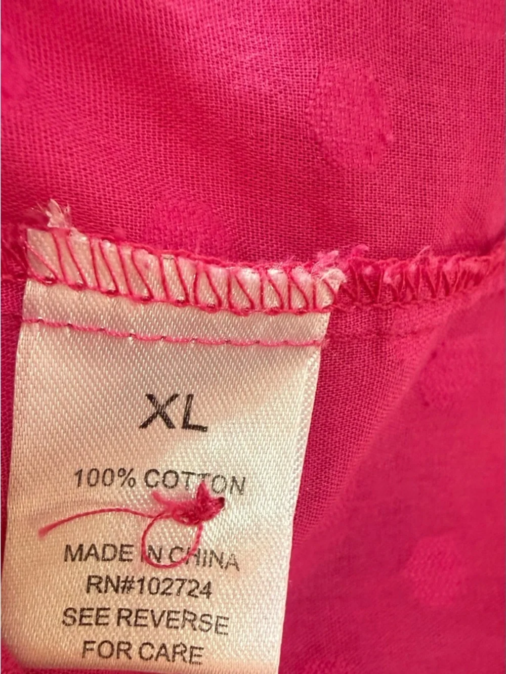 Chic 💯 %Cotton Pink Eyelet Blouse - Picture 5 of 7